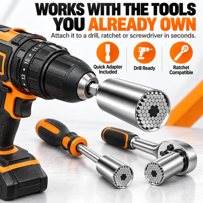 ⚙️ 7–19mm Universal Socket – Self-Adjusting Tool for Nuts & Bolts🧰