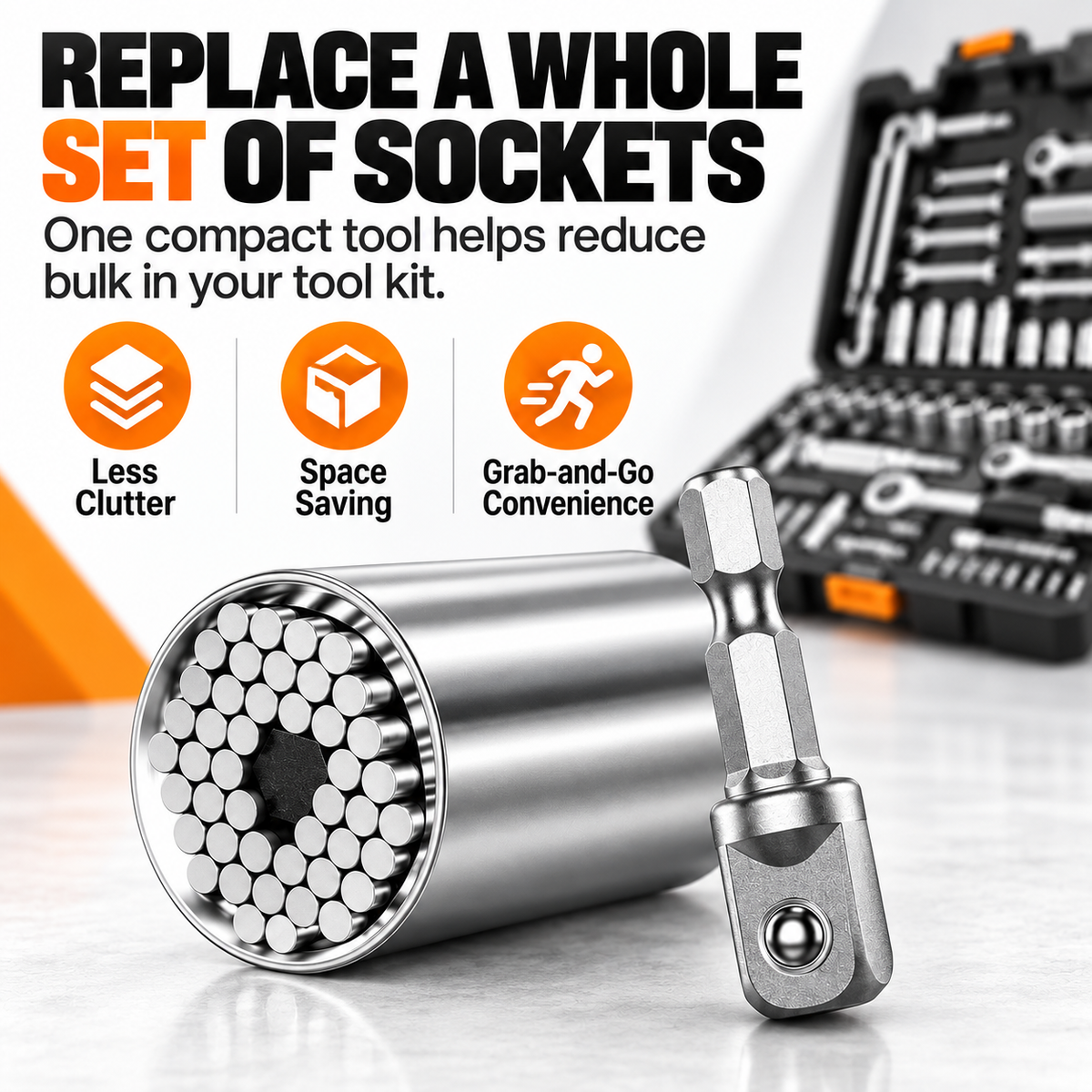 ⚙️ 7–19mm Universal Socket – Self-Adjusting Tool for Nuts & Bolts🧰