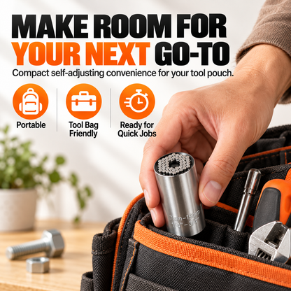 ⚙️ 7–19mm Universal Socket – Self-Adjusting Tool for Nuts & Bolts🧰