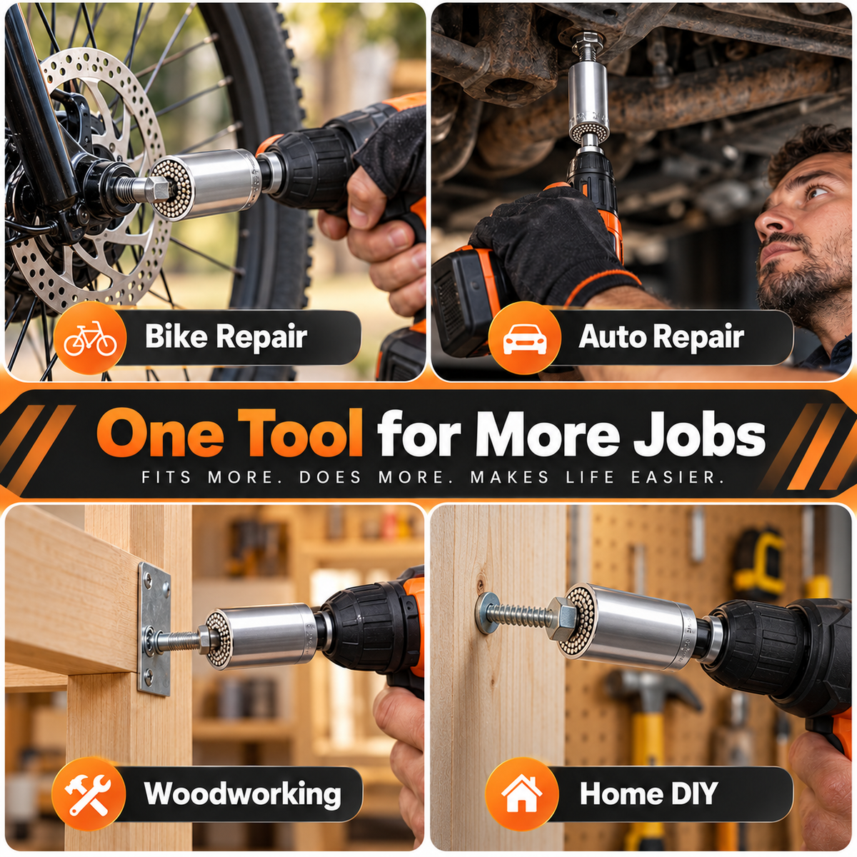 ⚙️ 7–19mm Universal Socket – Self-Adjusting Tool for Nuts & Bolts🧰