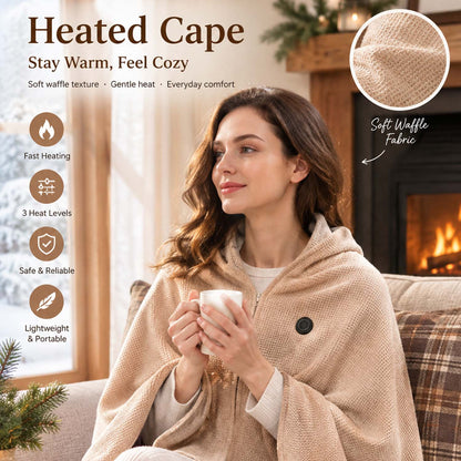 🔥Cozyhug🔥Portable Heated Shawl Soft Zipper Electric Heated Blanket Shawl