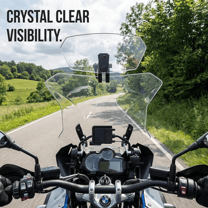 ❄️Summerfresh 50% Off!🏍️Adjustable Motorcycle Wind Deflector – Universal Windscreen Spoiler for Helmet Vibration, Wind Noise & Turbulence