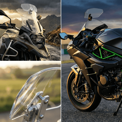 ❄️Summerfresh 50% Off!🏍️Adjustable Motorcycle Wind Deflector – Universal Windscreen Spoiler for Helmet Vibration, Wind Noise & Turbulence
