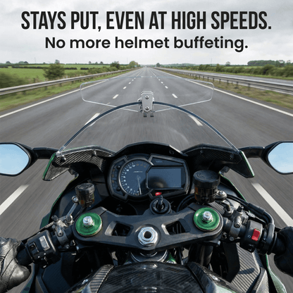 ❄️Summerfresh 50% Off!🏍️Adjustable Motorcycle Wind Deflector – Universal Windscreen Spoiler for Helmet Vibration, Wind Noise & Turbulence