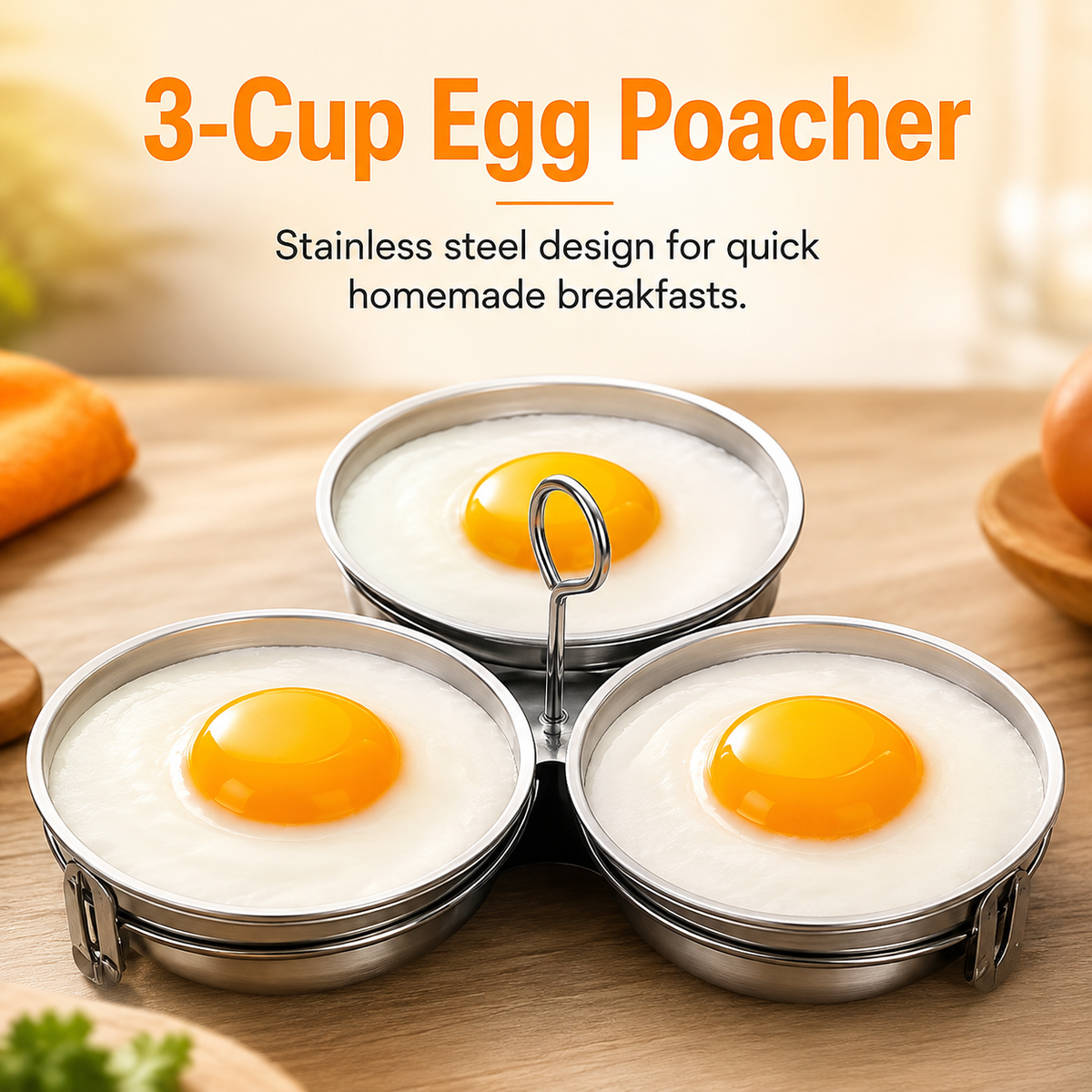 🎉  Over 14,000 Sold! 🍳 3-in-1 Stainless Steel Egg Poacher