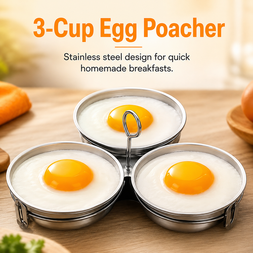 🎉  Over 14,000 Sold! 🍳 3-in-1 Stainless Steel Egg Poacher