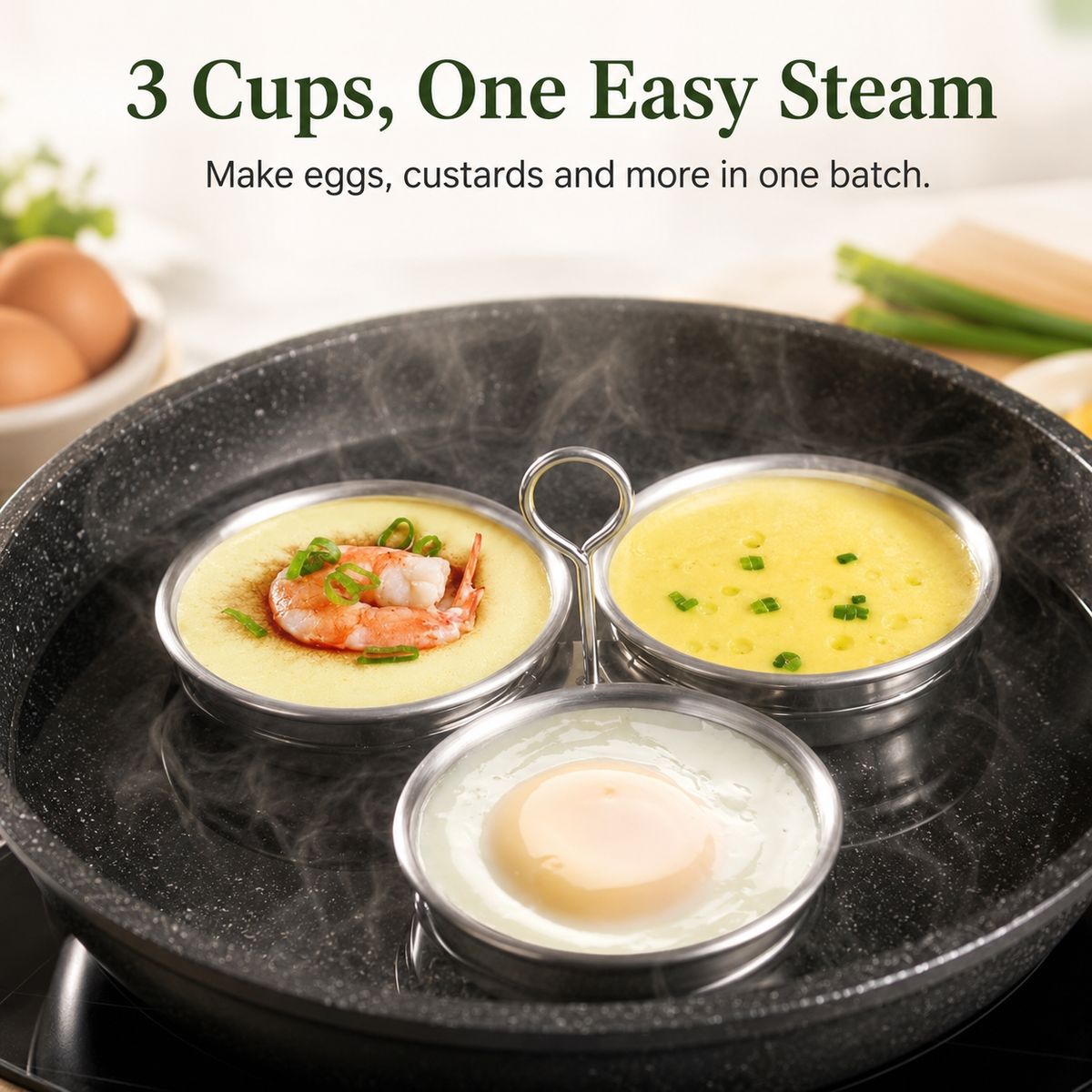 🎉  Over 14,000 Sold! 🍳 3-in-1 Stainless Steel Egg Poacher
