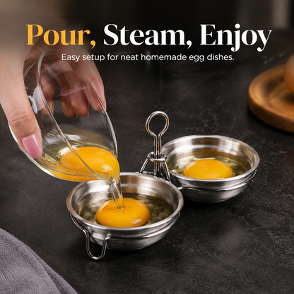 🎉  Over 14,000 Sold! 🍳 3-in-1 Stainless Steel Egg Poacher