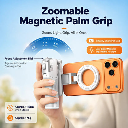 ✨50%OFF📸 Zoomable Magnetic Palm Grip | Selfie Stick & Tripod
