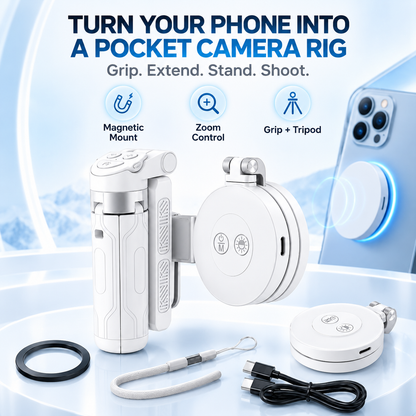 ✨50%OFF📸 Zoomable Magnetic Palm Grip | Selfie Stick & Tripod