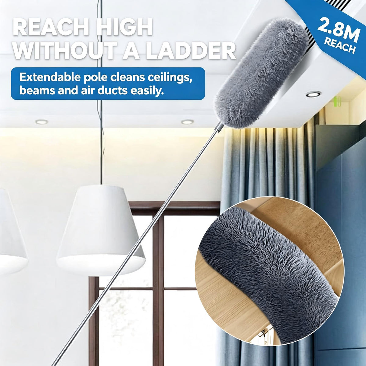 📢50% OFF !! ⏰ Retractable Rod Fiber Dust Cleaning Artifact