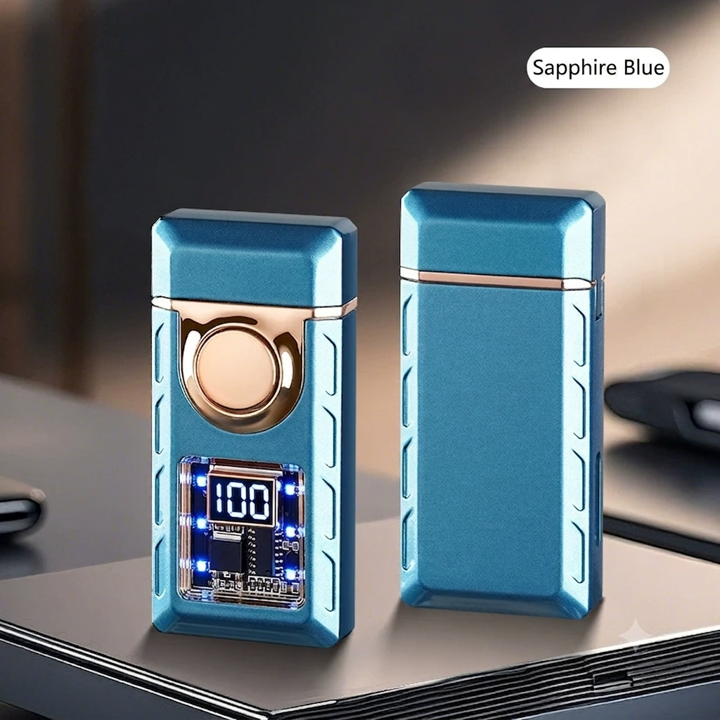 🔥50%off🔥Smart Voice-Control Lighter - Cyberpunk Dual Flame Torch Lighter, Type-C Rechargeable Windproof Electric Lighter