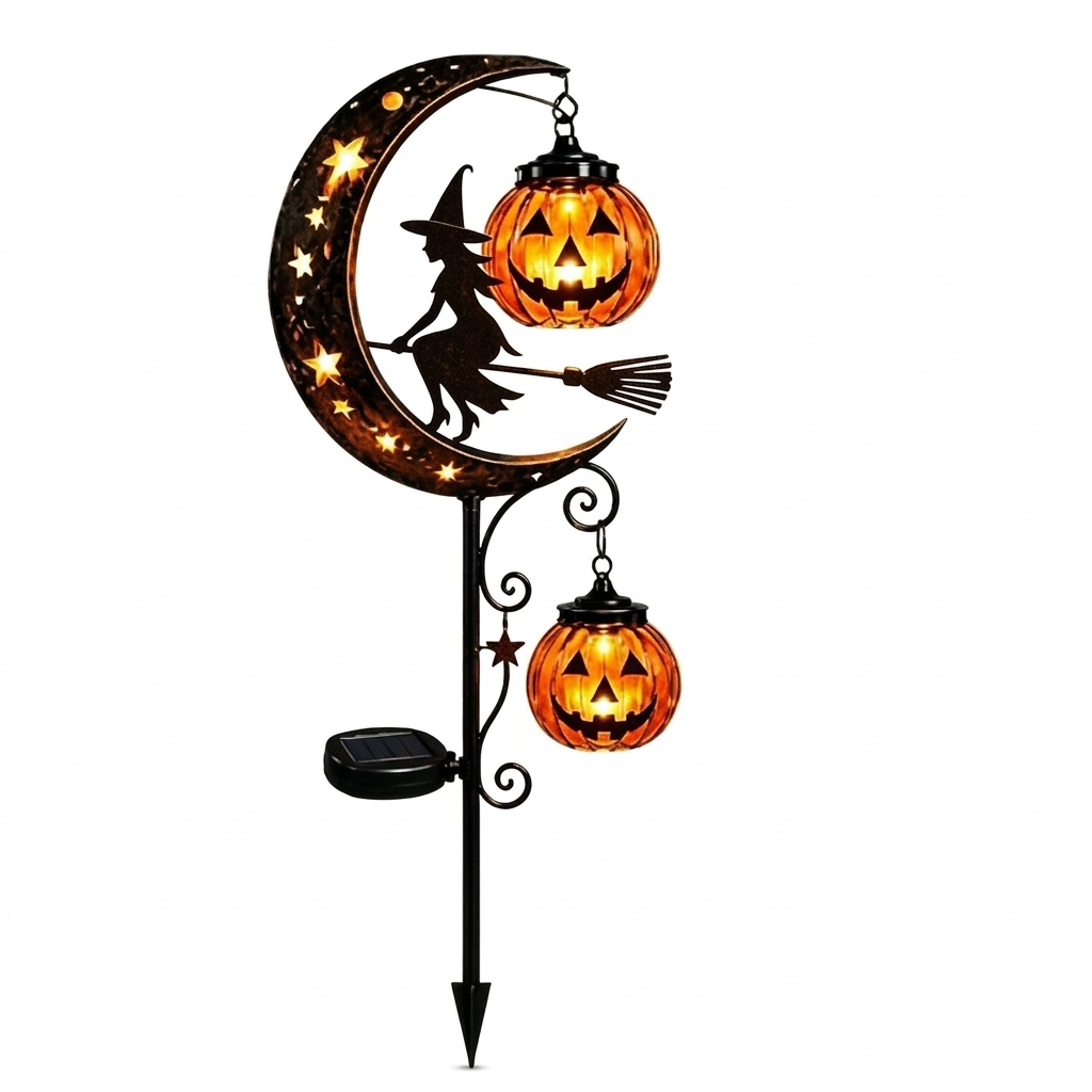 🎃 Halloween Early Bird Sale🌙 50% OFF Pumpkin Moon Garden Stake Light