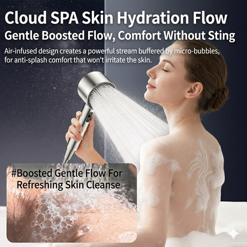50% off 🔥 2-speed high-pressure booster shower head with built-in filter