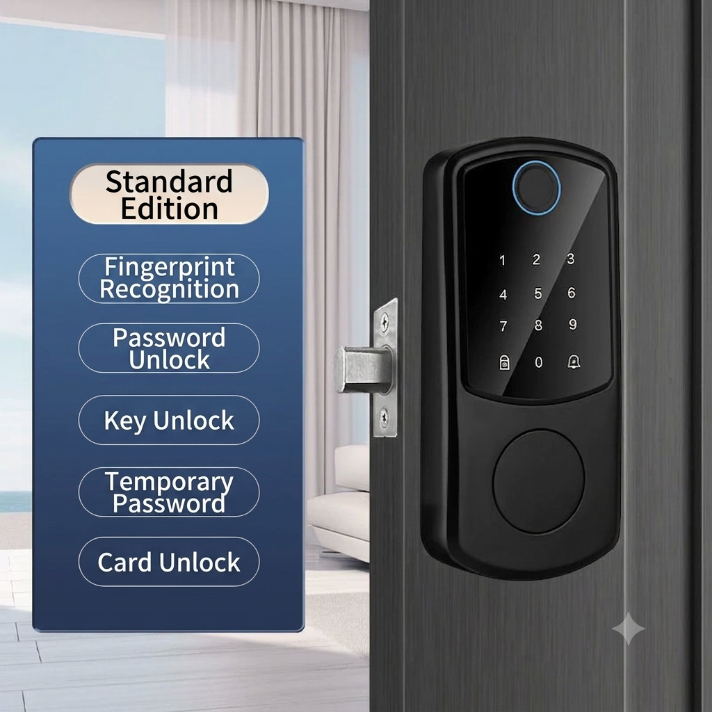 🔥First 100 orders get 50% OFF!🔥Automatic Fingerprint Smart Lock with Cat Eye Capture, Password Spherical Auxiliary Door Lock