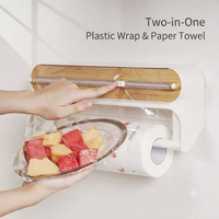 2-in-1 Plastic Wrap Cutter - Wood Grain