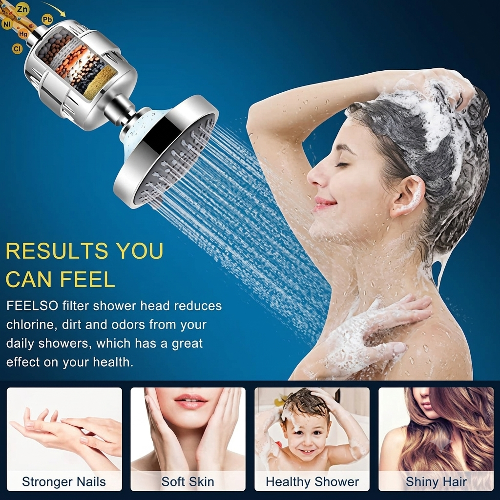 🔥50%off🔥4 Inch 5-Mode Filtered Shower Head Ceiling Spray Kit