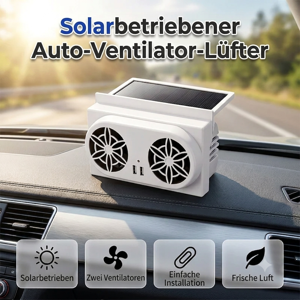 🧊50 % RABATT🧊Solarbetriebener Auto-Abluftventilator