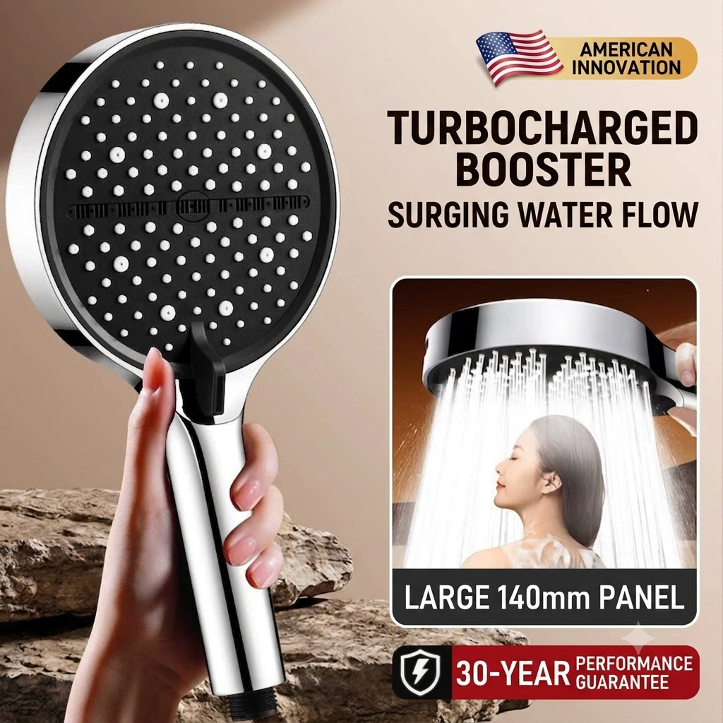 🚿50%off  High-pressure shower with adjustable spray – 15 cm panel and 7 modes for an ultimate shower experience! 🚿✨