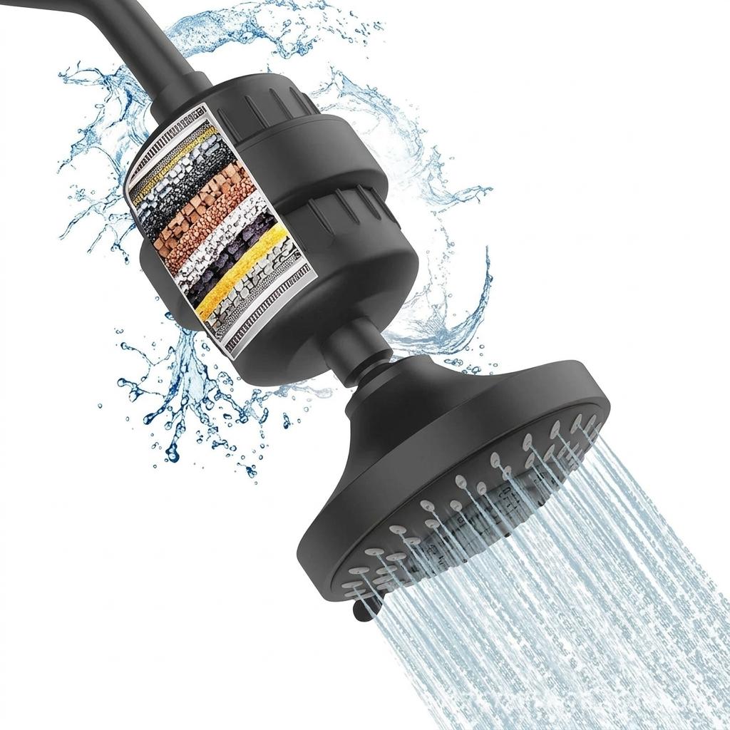 🔥50%off🔥4 Inch 5-Mode Filtered Shower Head Ceiling Spray Kit