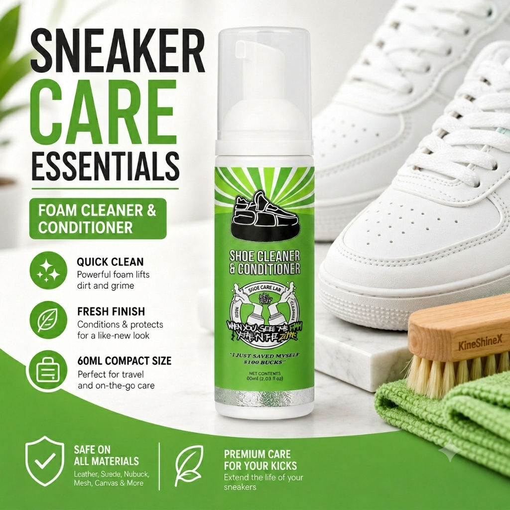 🔥Buy 1 Get 2 Free🔥Waterless Shoe Cleaner Foam | Multi-Surface All-in-One Stain Remover for Sneakers Leather Canvas Mesh & Rubber | Premium Hypoallergenic Sneaker Cleaning Kit
