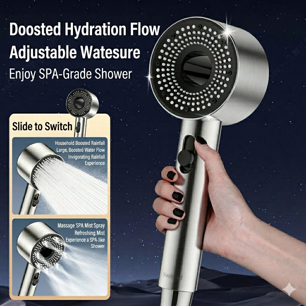 50% off 🔥 2-speed high-pressure booster shower head with built-in filter