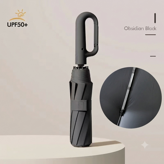 ☂️50%off☂️10-Bone Windproof Automatic Umbrella | UPF 50+ UV Blocking Sun & Rain Travel Compact Umbrella with Innovative Carabiner Handle | Large Foldable Business Parasol
