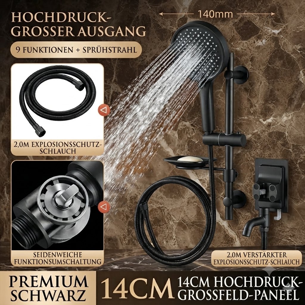 🔥50 % RABATT | Hochdruck-Duschkopf mit verstellbarem Strahl – 15-cm-Duschfläche & 7 Strahlmodi für ein unvergleichliches Duschvergnügen! 🚿✨