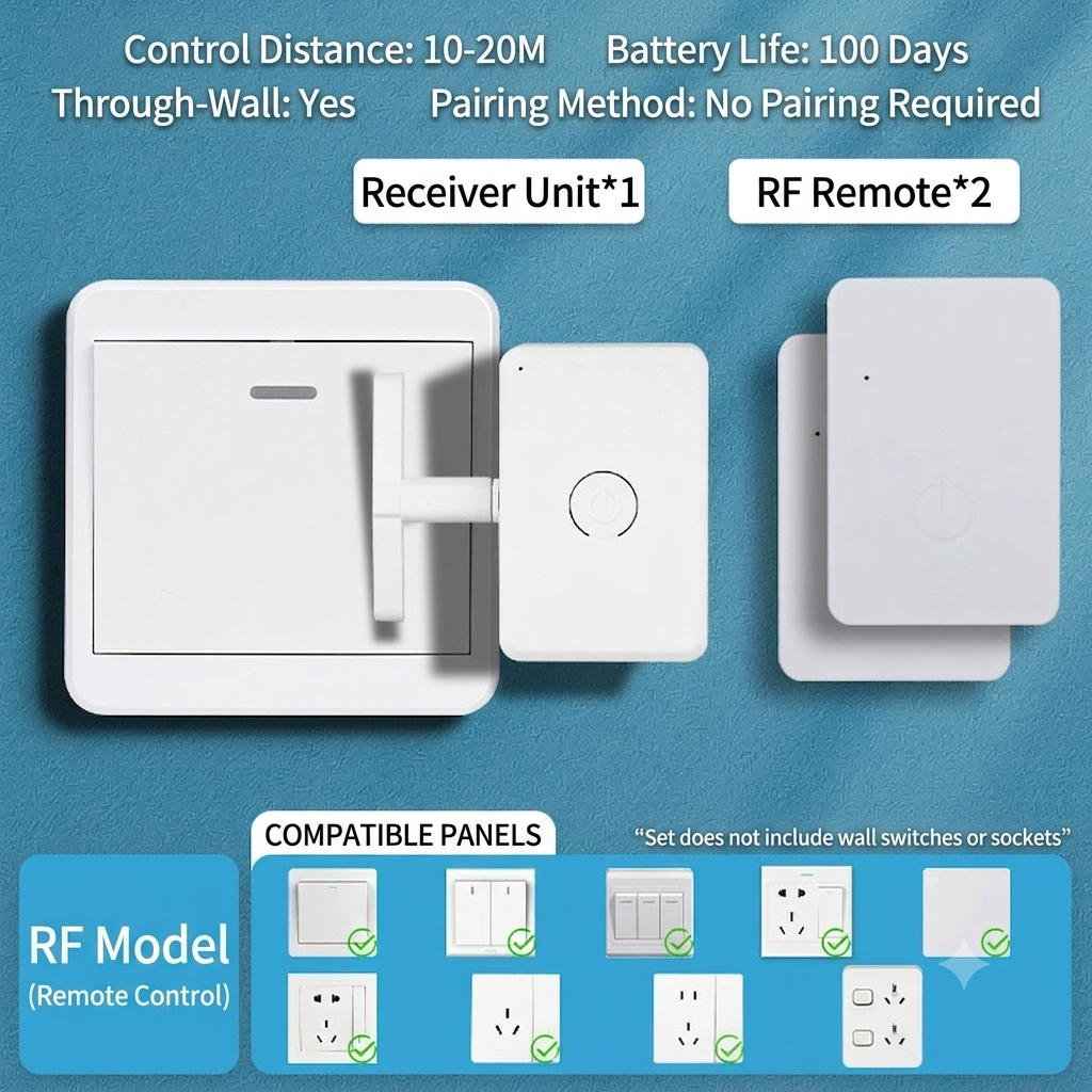 ✨Buy 1 Get 1 Free✨Lazy Light Switch Pusher, Wireless Remote Light Switch Helper for Seniors, No Wiring Needed, USB Rechargeable
