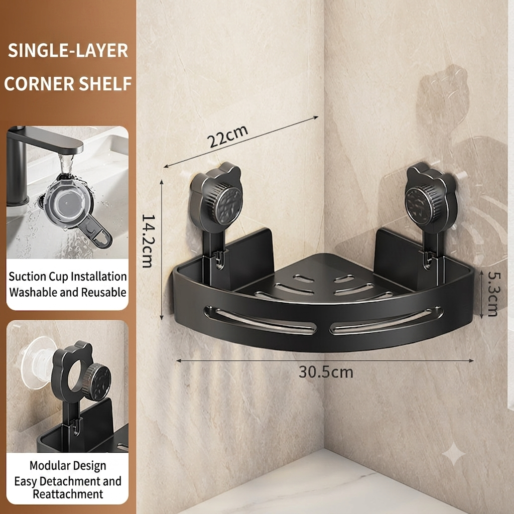 🔥Buy 1 Get 1 Free🔥✨No-drill suction cup shelf