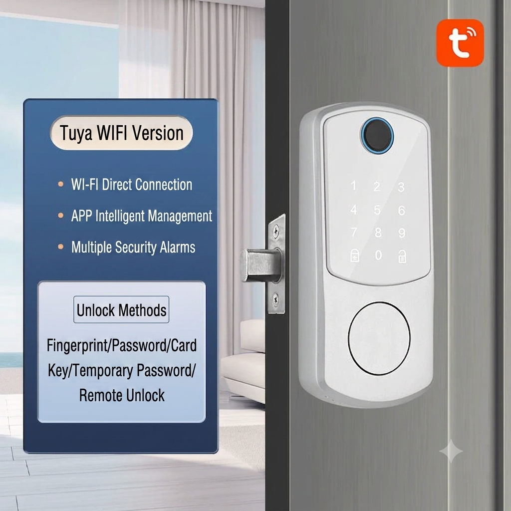 🔥First 100 orders get 50% OFF!🔥Automatic Fingerprint Smart Lock with Cat Eye Capture, Password Spherical Auxiliary Door Lock