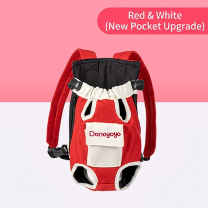 🔥50%off🔥Linen Cotton Chest Pet Backpack | Hands-Free 4-Leg Dog & Cat Carrier for Walking Travel