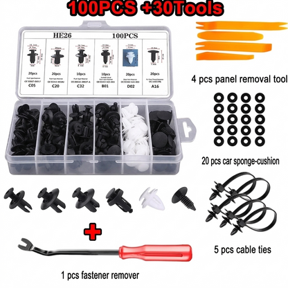 💥Only $10.99 Last Day Promotion!🎁Expansion Screw Clips Set for Automobiles Mudguard Leaf Plates Door Panel Clips(100 PCS)