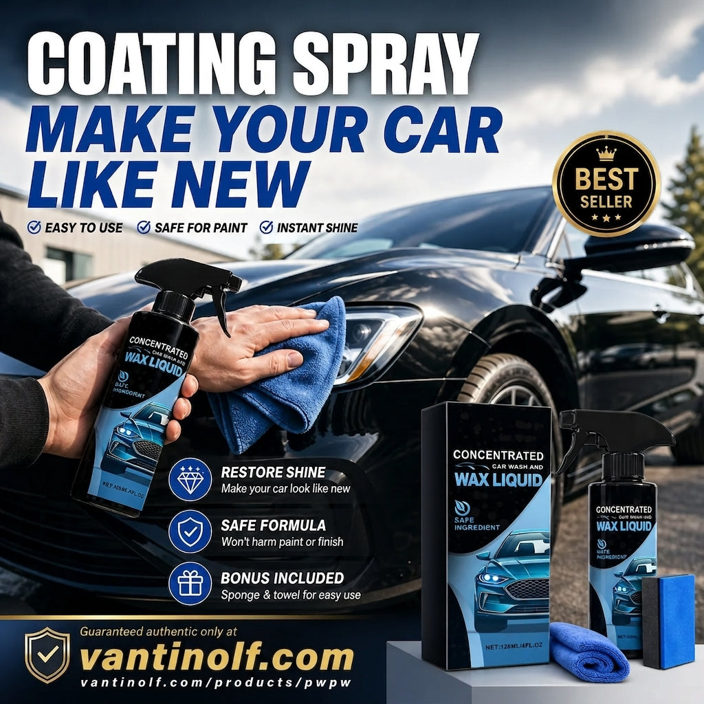 🚗✨🔥Buy‑One‑Get‑One‑Free When You Order Today! Concentrated Car Wash & Wax Liquid, Gentle & Effective Detailing Spray Kit with Sponge and Microfiber Cloth