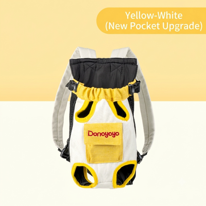 🔥50%off🔥Linen Cotton Chest Pet Backpack | Hands-Free 4-Leg Dog & Cat Carrier for Walking Travel