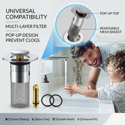 🔥 Buy one get one free 🛡️ Universal Pop Up Sink Drain Filter