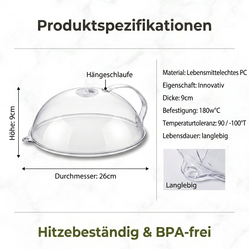 🔥 50 % RABATT 🌟 Mikrowellengeeignete, spritzwassergeschützte Lebensmittelabdeckung