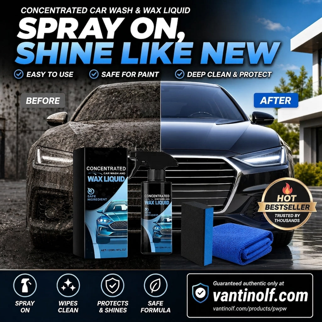 🚗✨🔥Buy‑One‑Get‑One‑Free When You Order Today! Concentrated Car Wash & Wax Liquid, Gentle & Effective Detailing Spray Kit with Sponge and Microfiber Cloth