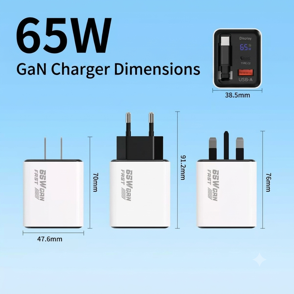 ✨Buy 1 Get 1 Free✨65W fast charging retractable cable charger head