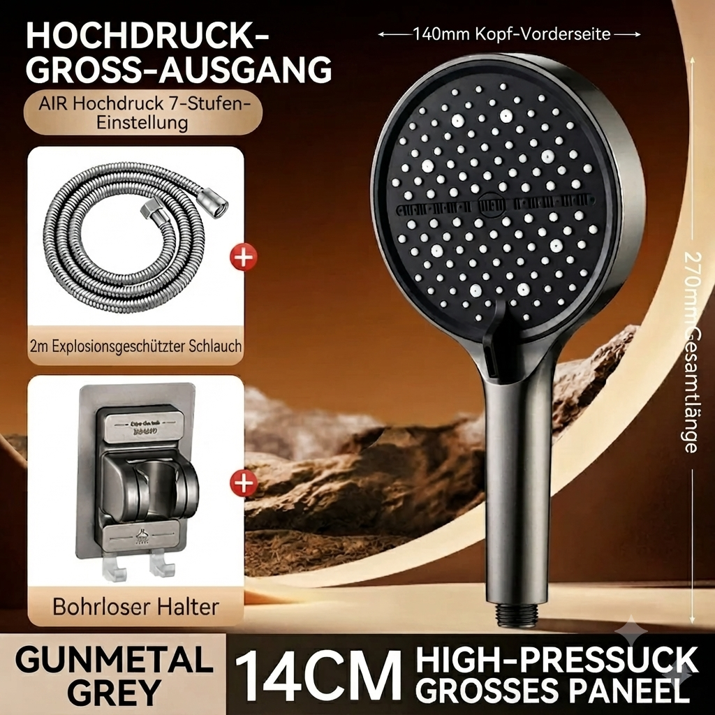🔥50 % RABATT | Hochdruck-Duschkopf mit verstellbarem Strahl – 15-cm-Duschfläche & 7 Strahlmodi für ein unvergleichliches Duschvergnügen! 🚿✨