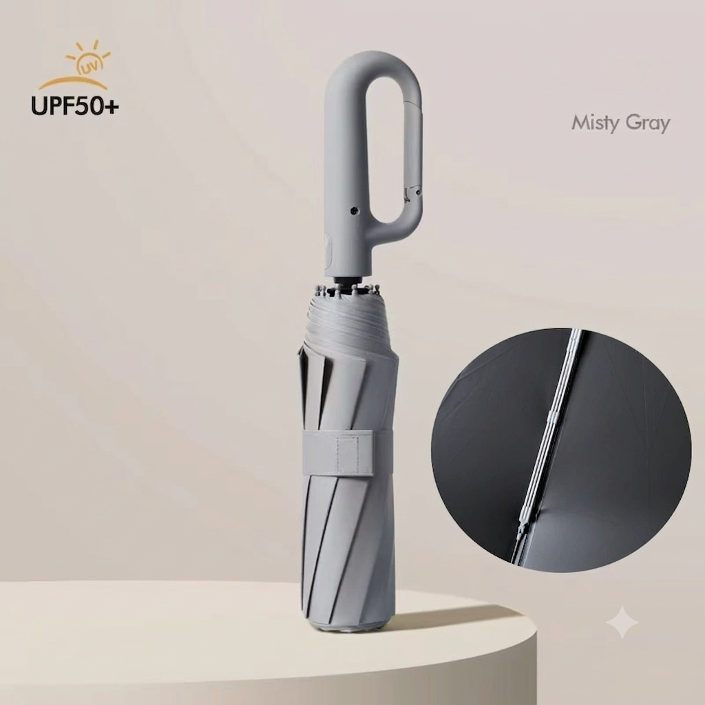 ☂️50%off☂️10-Bone Windproof Automatic Umbrella | UPF 50+ UV Blocking Sun & Rain Travel Compact Umbrella with Innovative Carabiner Handle | Large Foldable Business Parasol