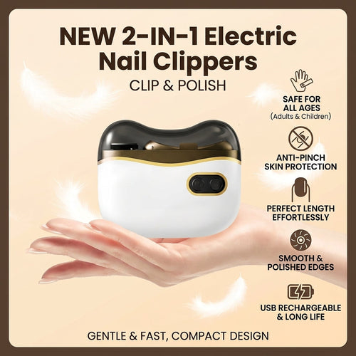 🔥50% Off🔥2‑in‑1 Electric Nail Clipper & Polisher ✨Safe for Baby & Adults