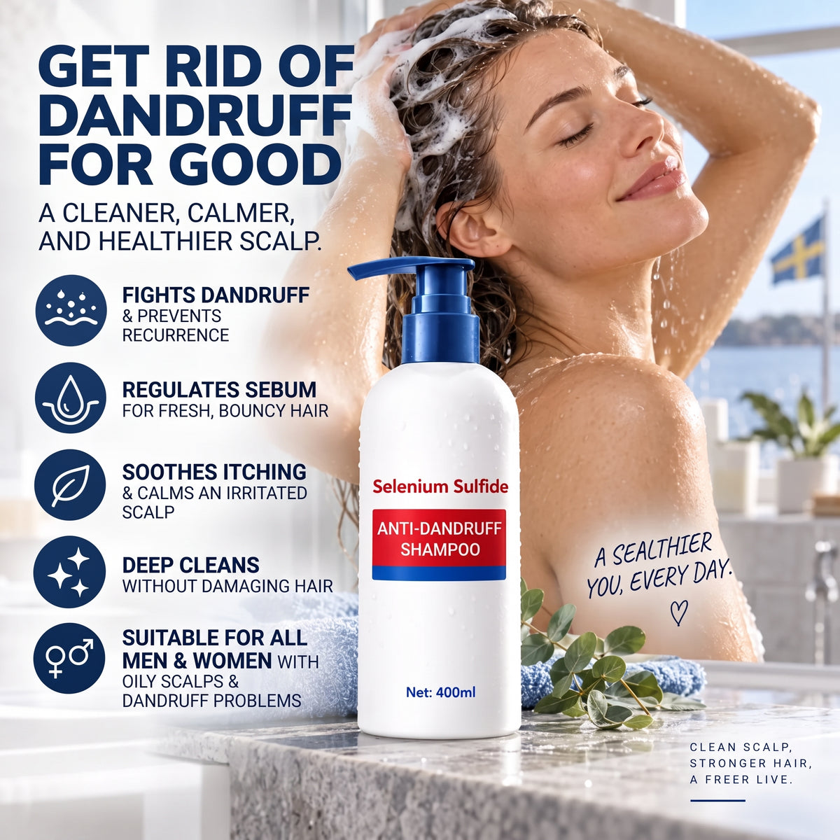 No More Dandruff ✨ Stay Fresh-Selenium Sulfide Anti-Dandruff & Oil Control Shampoo