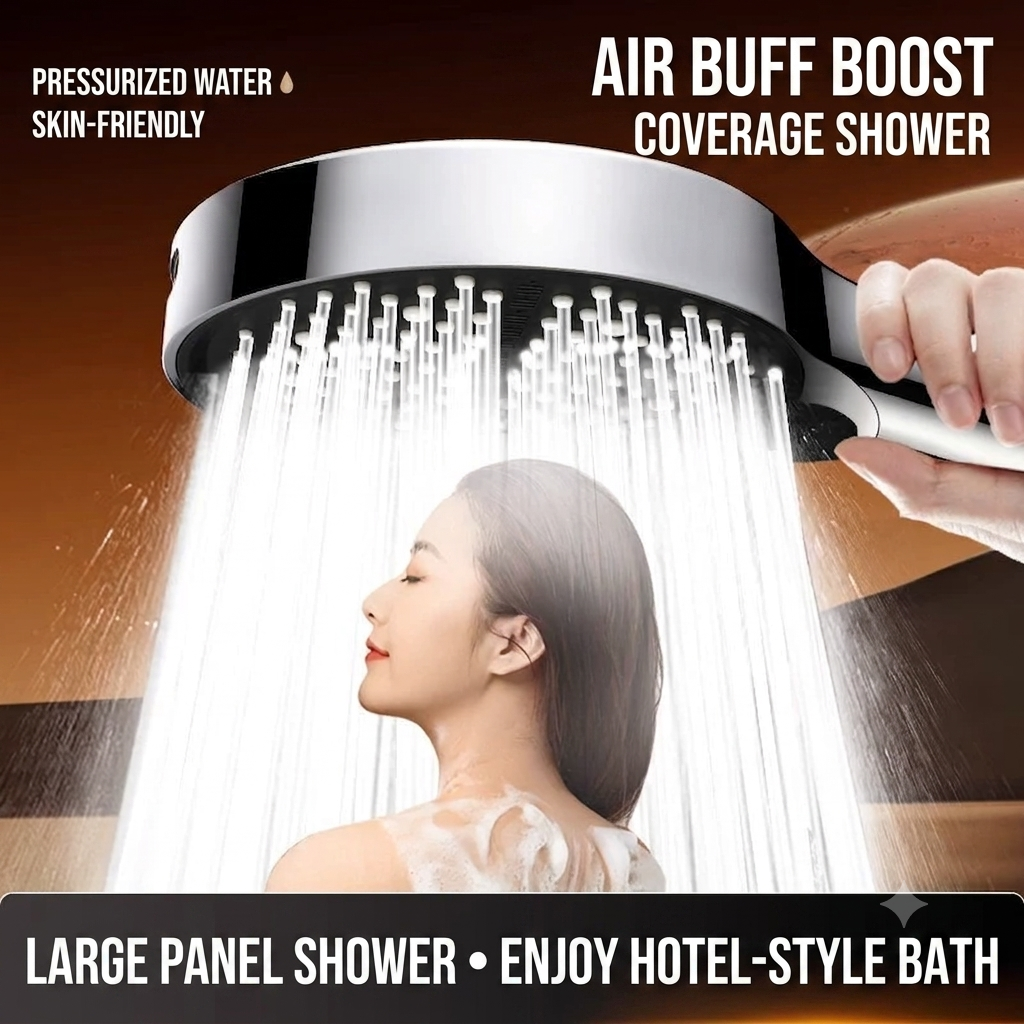 🚿50%off  High-pressure shower with adjustable spray – 15 cm panel and 7 modes for an ultimate shower experience! 🚿✨