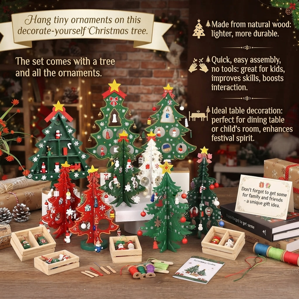 🎄 50% OFF NOW! 🎅 DIY Wooden Christmas Tree Ornament Set