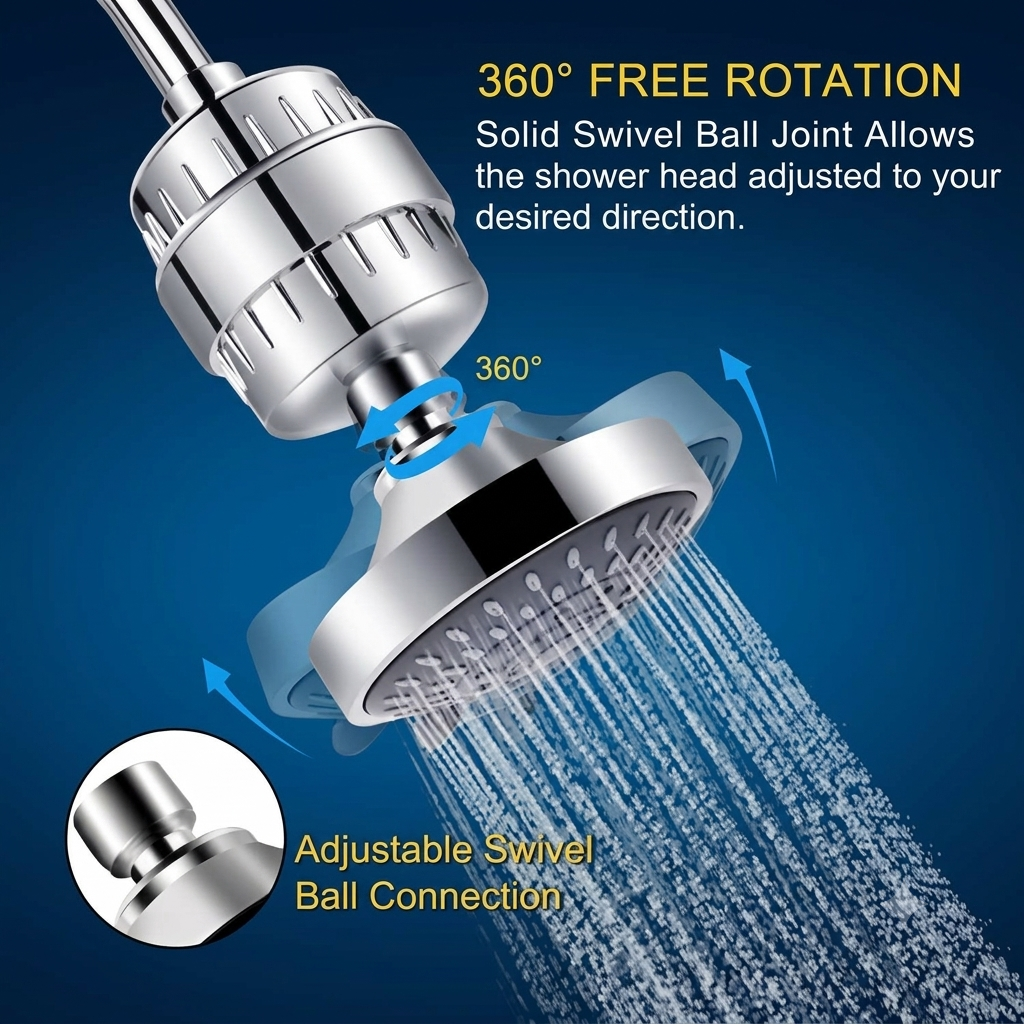 🔥50%off🔥4 Inch 5-Mode Filtered Shower Head Ceiling Spray Kit