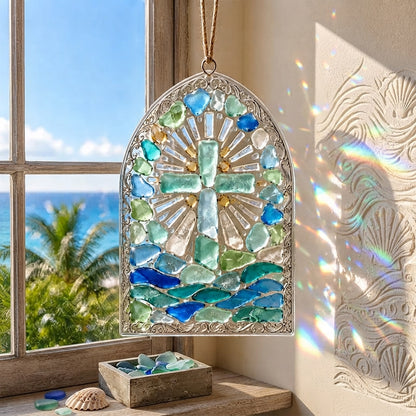 🎅 2026 Christmas Gift 50% Off--“Be Still” Christian Sea Glass Suncatcher DIY Kit