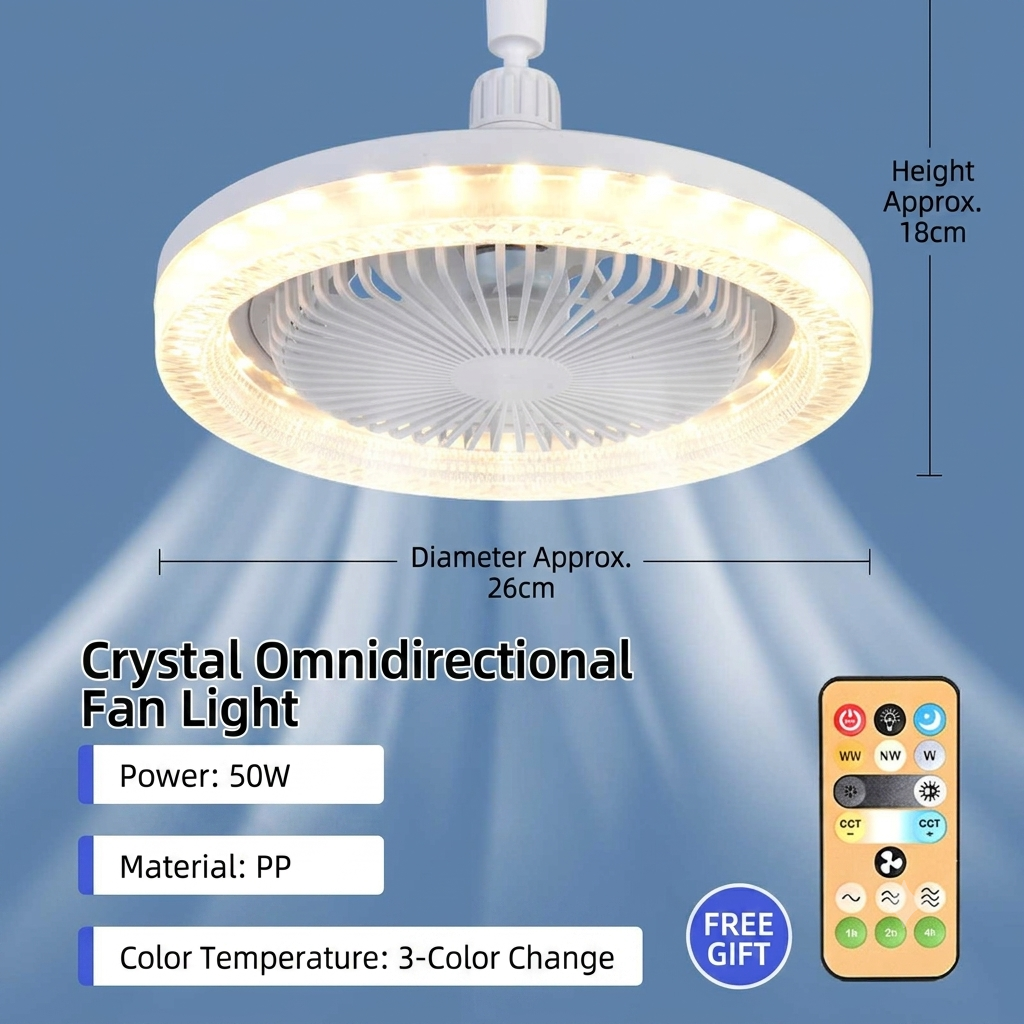 🔥50%off✨E27 Screw-in Foldable Ceiling Fan Light