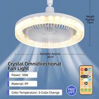 Crystal Universal Joint Fan Light