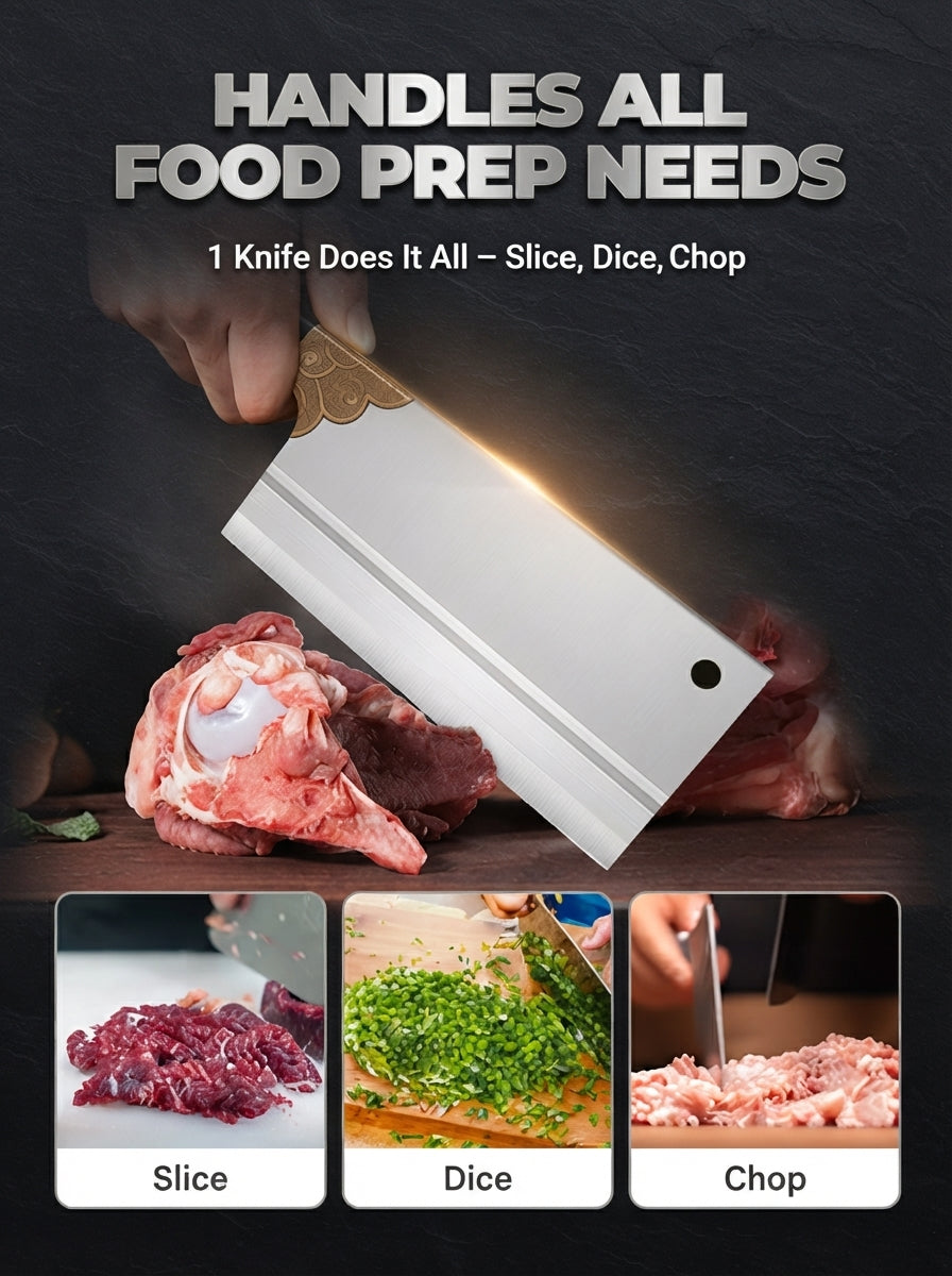 ⚡ 50% off 🔪 Stainless steel dual-purpose kitchen knife (chopping and slicing)